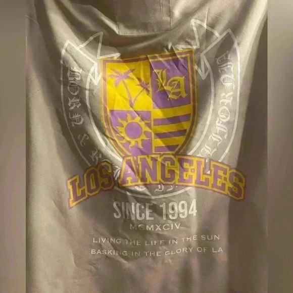 Mens Rue 21 windbreaker jacket with hood (no drawstring) graphics pockets size M - Picture 8 of 15